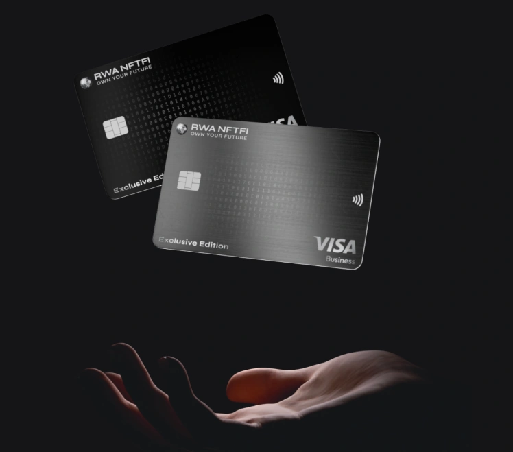 Signature and Black physical metal cards resting above an open hand